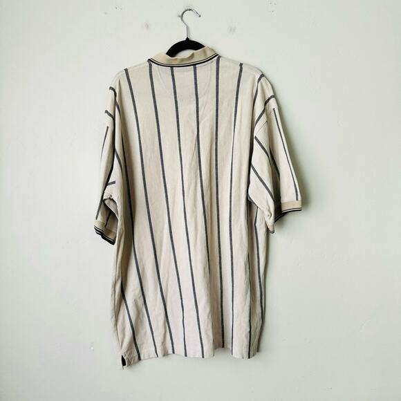 Greg Normal Collection Polo quarter button striped men’s XL - Picture 6 of 7